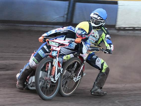 Sheffield Tigers speedway action: picture courtesy of Andy Garner.