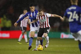 John Fleck takes charge of the midfield during Sheffield United's game against Sheffield Wednesday: Simon Bellis/Sportimage