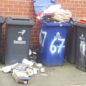 Bins overflowing with rubbish on Montage Street. Town ward came out on top for missed bin collections