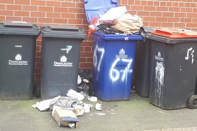 Bins overflowing with rubbish on Montage Street. Town ward came out on top for missed bin collections