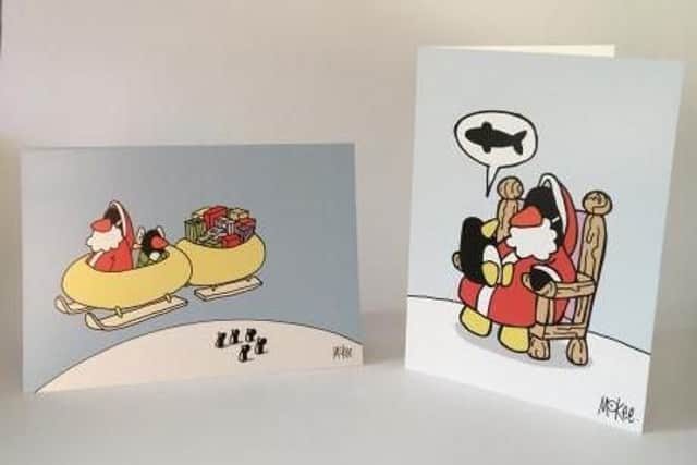 Cards designed by Sheffield artist Pete McKee in aid of Sheffield Children's Hospital.