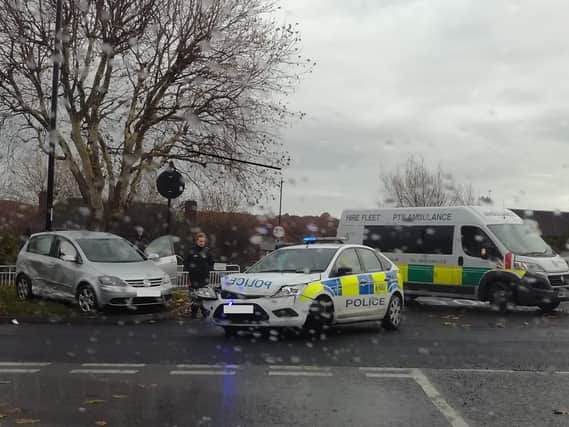 The scene of the crash on Prince of Wales Road, at the junction with Mather Road. Picture: Susan Murphy..