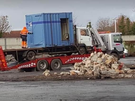 A stolen lorry and metal container were found at a Doncaster scrapyard
