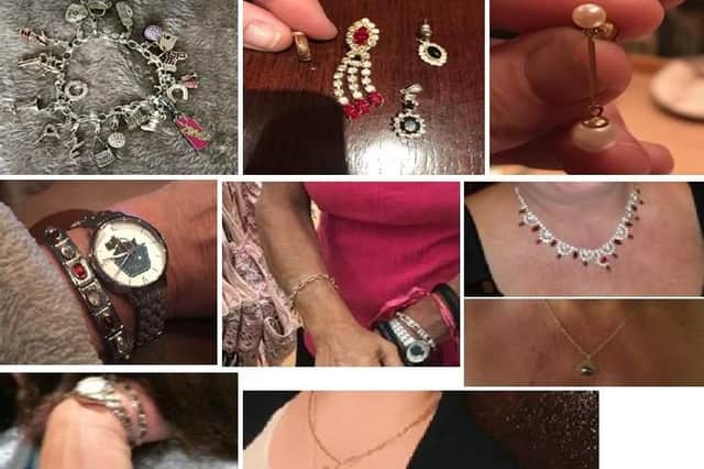 Items of jewellery stolen in a house raid in Barnsley
