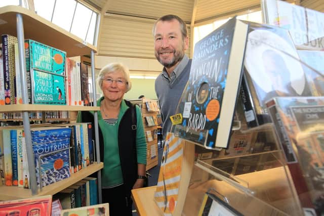 Library volunteers at Totley Library. Pictured are Colin Ross and Margaret Spencer.