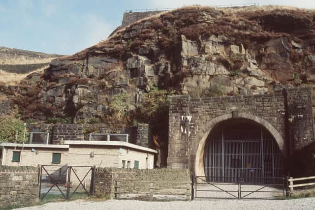 The entrance to the main Woodhead tunnel, which is today used to carry electric cables