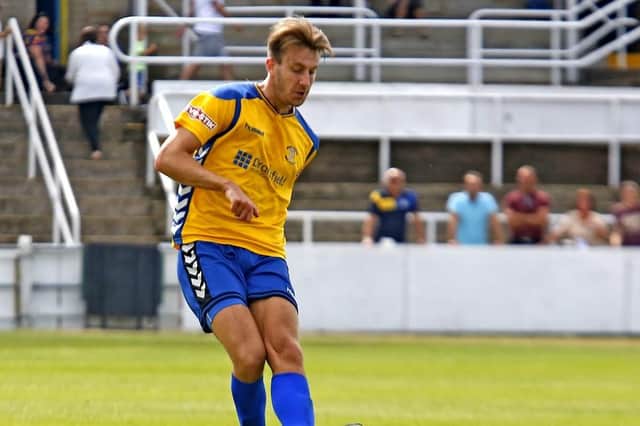 Stocksbridge defender Todd Jordan back in the squad to face Cleethorpes after two months out with injury.  Pic by Peter Revitt