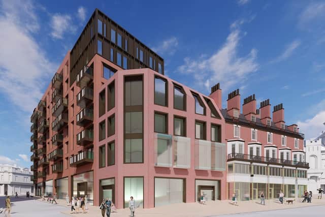 How Block B of Heart of the City II would look on Pinstone Street in Sheffield.