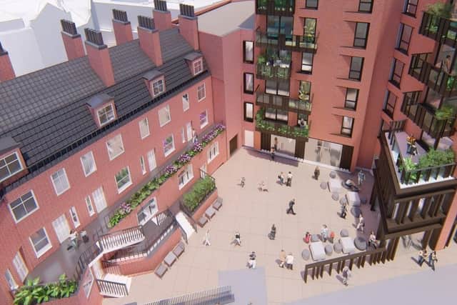 How the courtyard behind Laycock House would look.