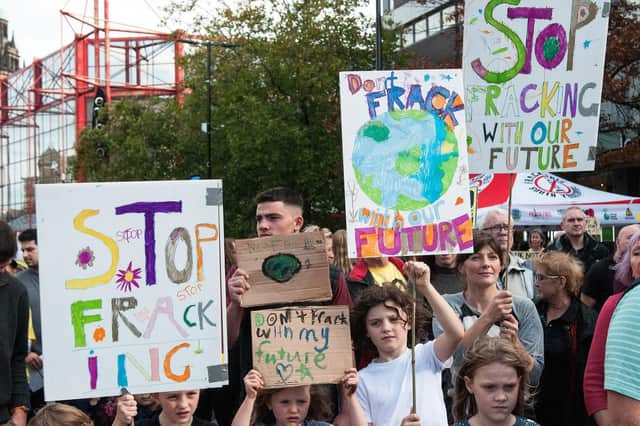Anti-fracking protesters at a demonstration in Sheffield last month (pic: Tim Dennell)