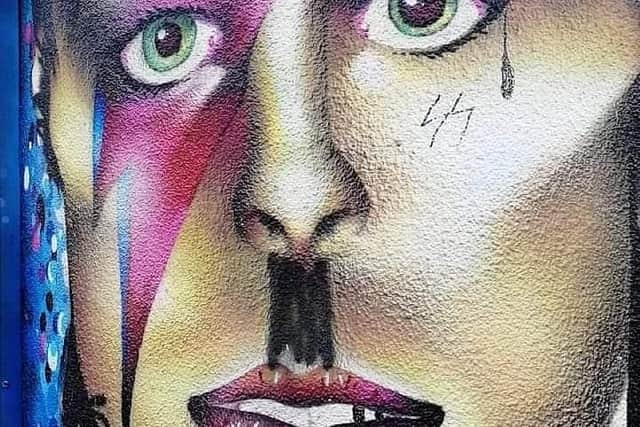 Vandalised David Bowie tribute