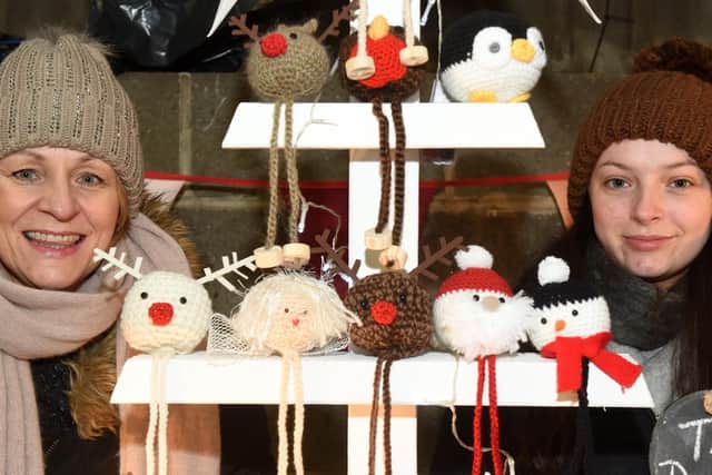 Jill Dyson and Lucy Taylor with their Christmas decorations at the Whirlow Hall Farm Christmas Fayre.