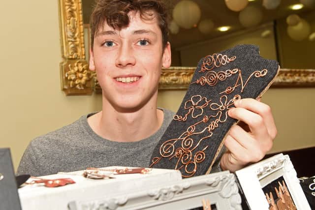 Tim Mitchell with his hand made jewellery at the Tapton Hall Craft Fayre