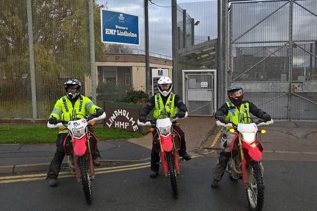 Police said the team were committed to providing ongoing regular patrols around the perimeter in support of the prison service at HMP Lindholme - Credit: SYP Off Road Team