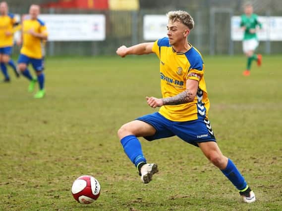 Stocksbridge Park Steels' Brodie Litchfield scored twice in the defeat to Cleethorpes Town. Picture: Peter Revitt