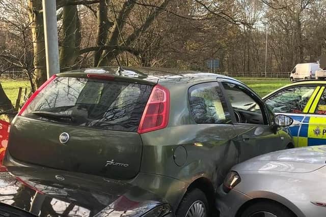A driver rammed a number of police cars in Rotherham