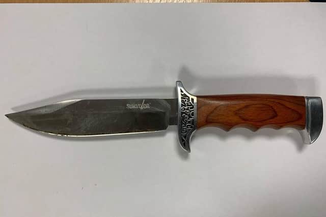 Police seized a hunting knife from a stolen car in Sheffield