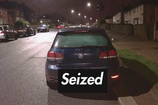 Car seized in Sheffield