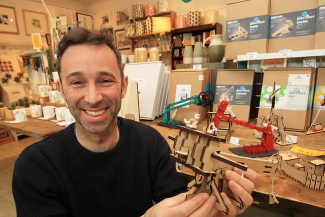 Sheffield Maker's shop. Pictured is Giles Grover and his Small Machines.