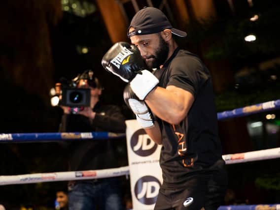 Kid Galahad at a Winter Garden media workout. Picture By Mark Robinson.
