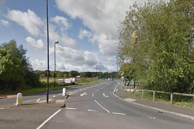 The crash happened near the entrance to the Asda store, at the junction of Gliwice Way and Herten Way, in Doncaster (pic: Google)