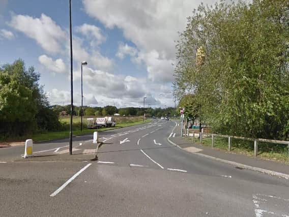 The crash happened near the entrance to the Asda store, at the junction of Gliwice Way and Herten Way, in Doncaster (pic: Google)