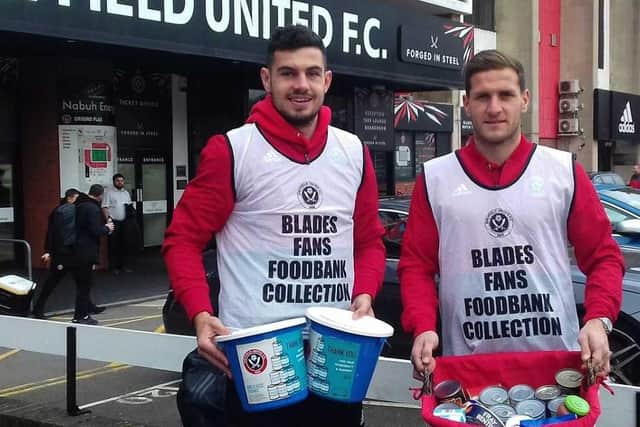Blades stars John Egan and Billy Sharp.