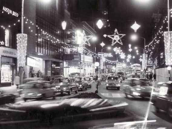 A truly sparkling and busy scene in this 1960s shot of Sheffield at Christmas.