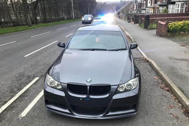 Police stopped this BMW on A61 Chesterfield Road South. Picture: Derbyshire Roads Policing Unit.