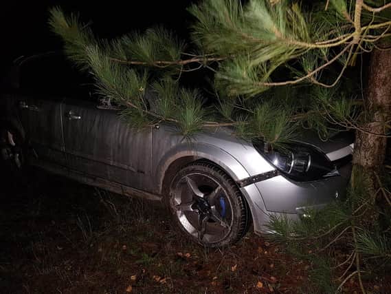 The car was abandoned while still moving, and left to run into trees in Edlington, Doncaster