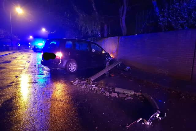 A woman was arrested for drink driving after a crash in Barnsley