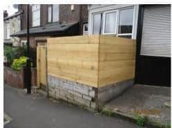 This fence was removed from a property at Derbyshire Lane