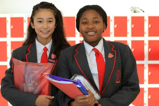Khulan Stevens, 11, and Esther Tetengi, 11.