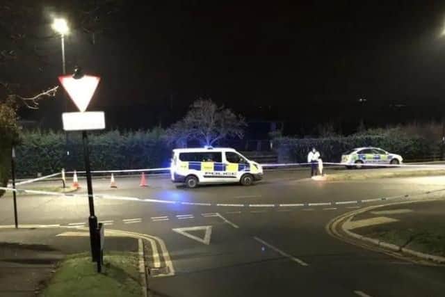 Police at the scene.