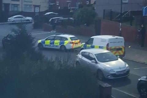 Police remain at the scene this morning.