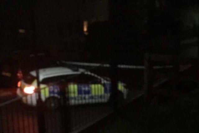 Police car at the scene.