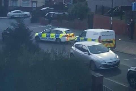 Officers remained at the scene this morning.