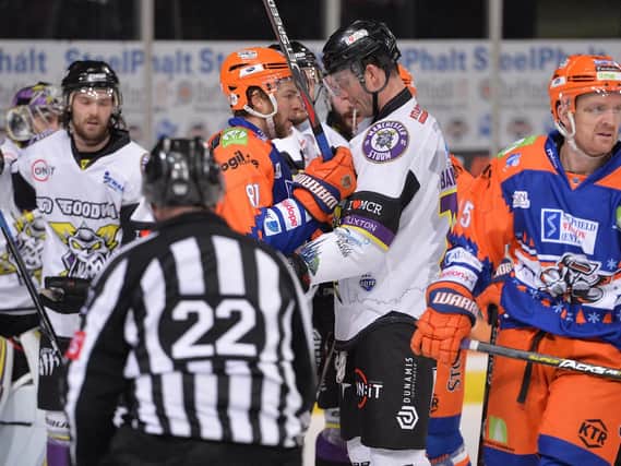 Ben O'Connor has a word against Manchester Storm