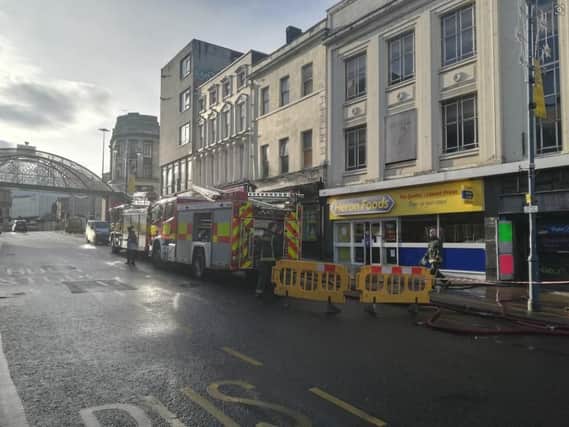 Fire crews in Haymarket earlier today (Picture: Andy Kershaw)