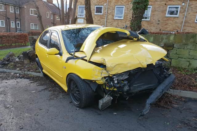 A drink driver was arrested after crashing in Sheffield the day after he bought a car