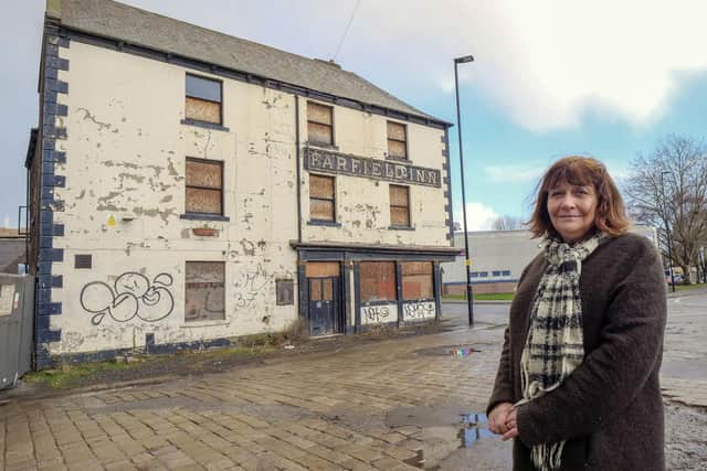 Conservation officer Zoe Mair at the Farfield Inn, one of the buildings featured in a council-backed drive to save 20 at risk Sheffield buildings by 2020. Picture: Scott Merrylees
