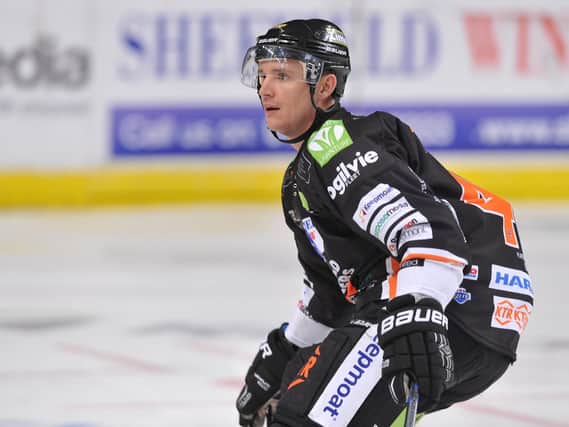 Mark Thomas playing for Sheffield Steelers three years ago