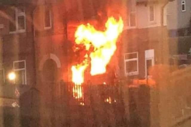 A huge fire has ripped through a house on Valentine Crescent near Sheffield Lane Top.