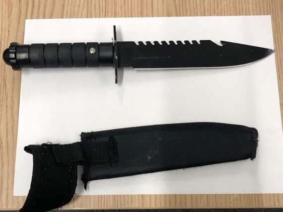 This is the knife seized by firearm officers in Southey yesterday