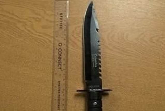 The knife seized by police in Sheffield. Picture: SYP