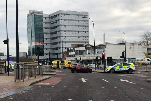 Road closed after crash near Sheffield city centre