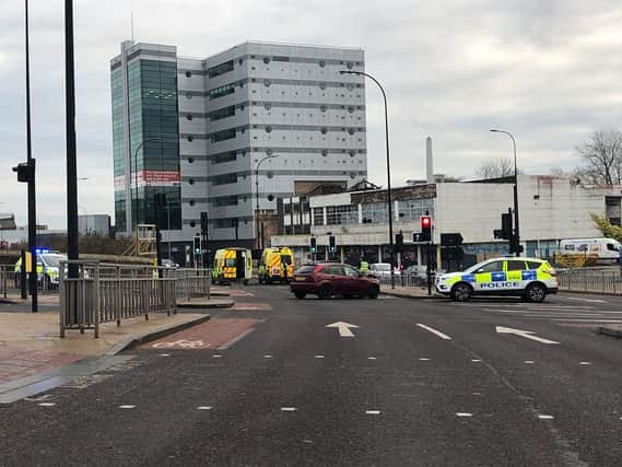 The scene of the crash, which involved two cars. Picture: SYP