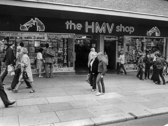 HMV in its original premises in Pinstone Street
