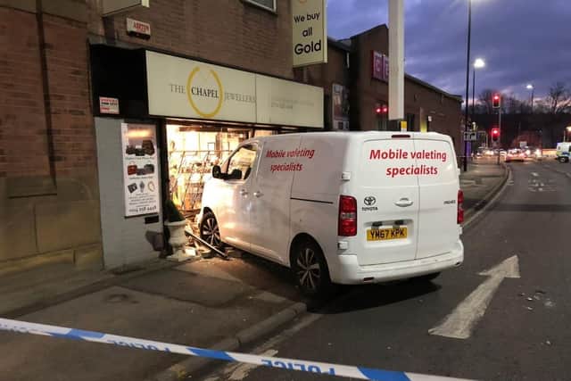 The scene at The Chapel Jewellers in London Road, following a ram raid. Picture: Dan Hayes