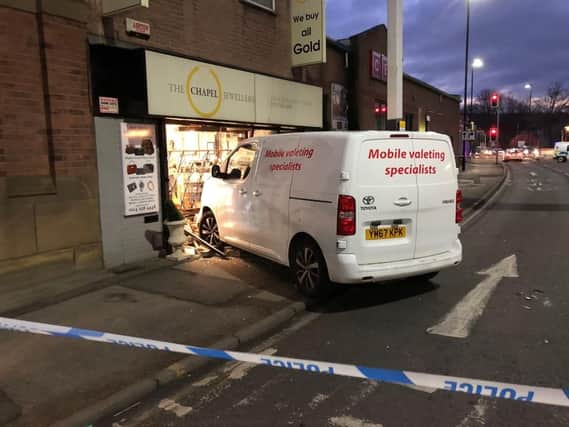 The scene at The Chapel Jewellers in London Road, following a ram raid. Picture: Dan Hayes